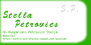stella petrovics business card